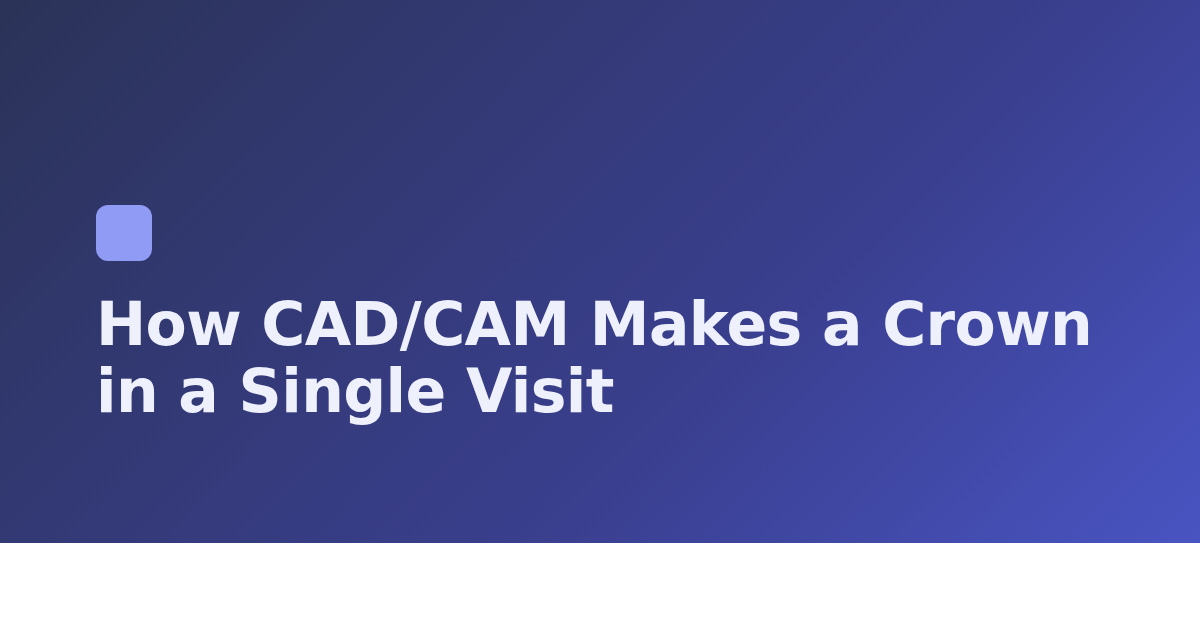 How CAD/CAM Makes a Crown in a Single Visit